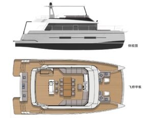 50-foot double-hulled power business yacht