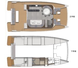 50-foot double-hulled power business yacht